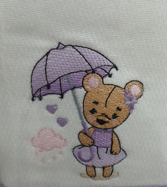Little bear with umbrella